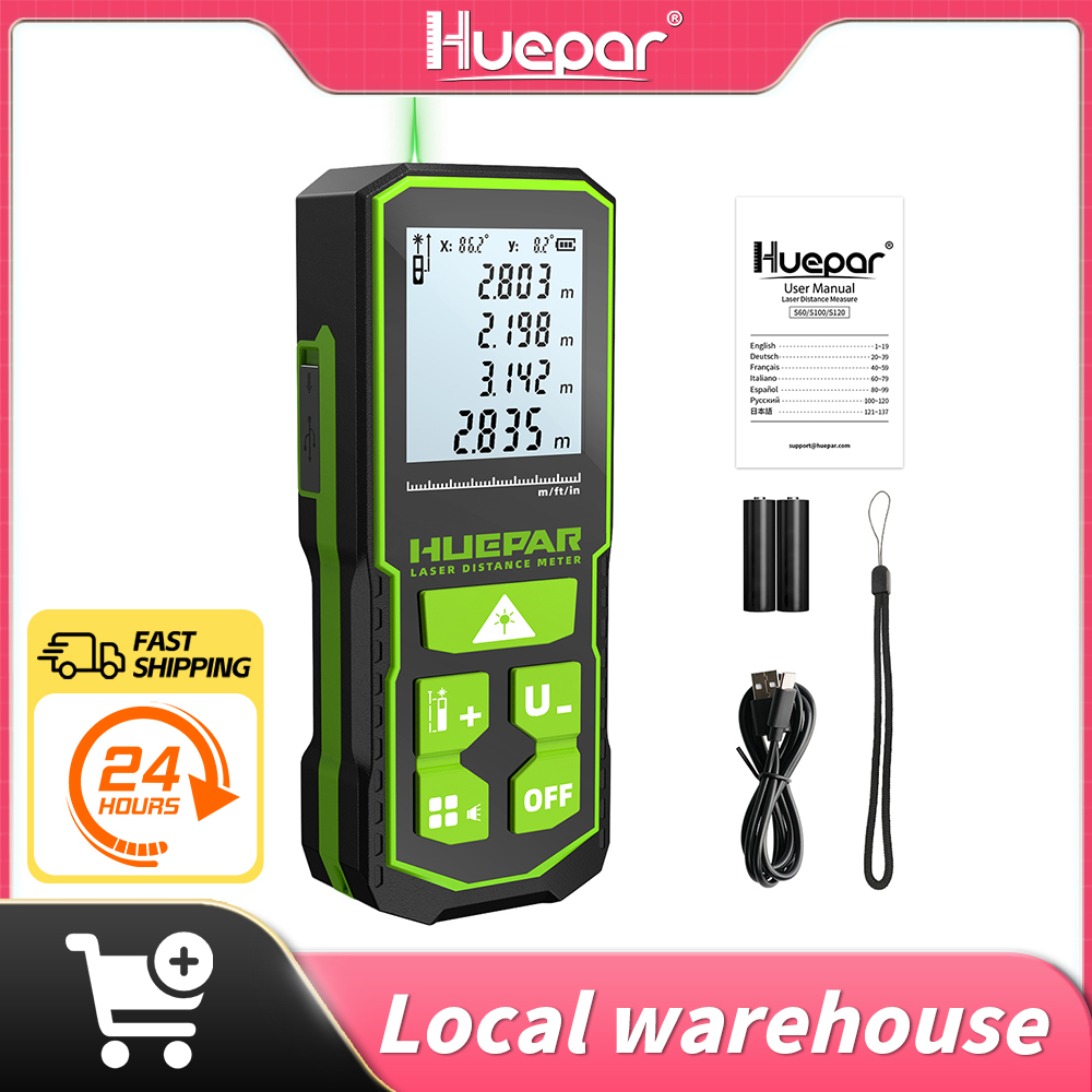 Industrial Laser Rangefinder - Huepar Laser-Entfernungsmesser, digitaler Laser-Entfernungsmesser, Messung 60