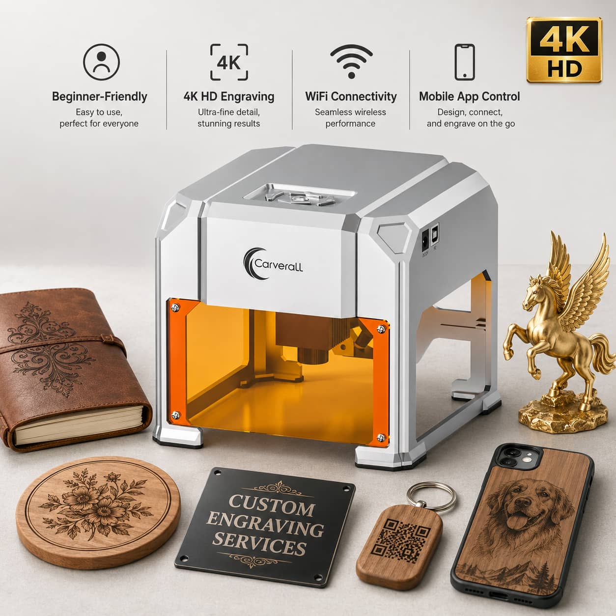 Industrial Laser Engraver For Metal - Carverall Lasergravurmaschine, K4 3W, A1 Pro