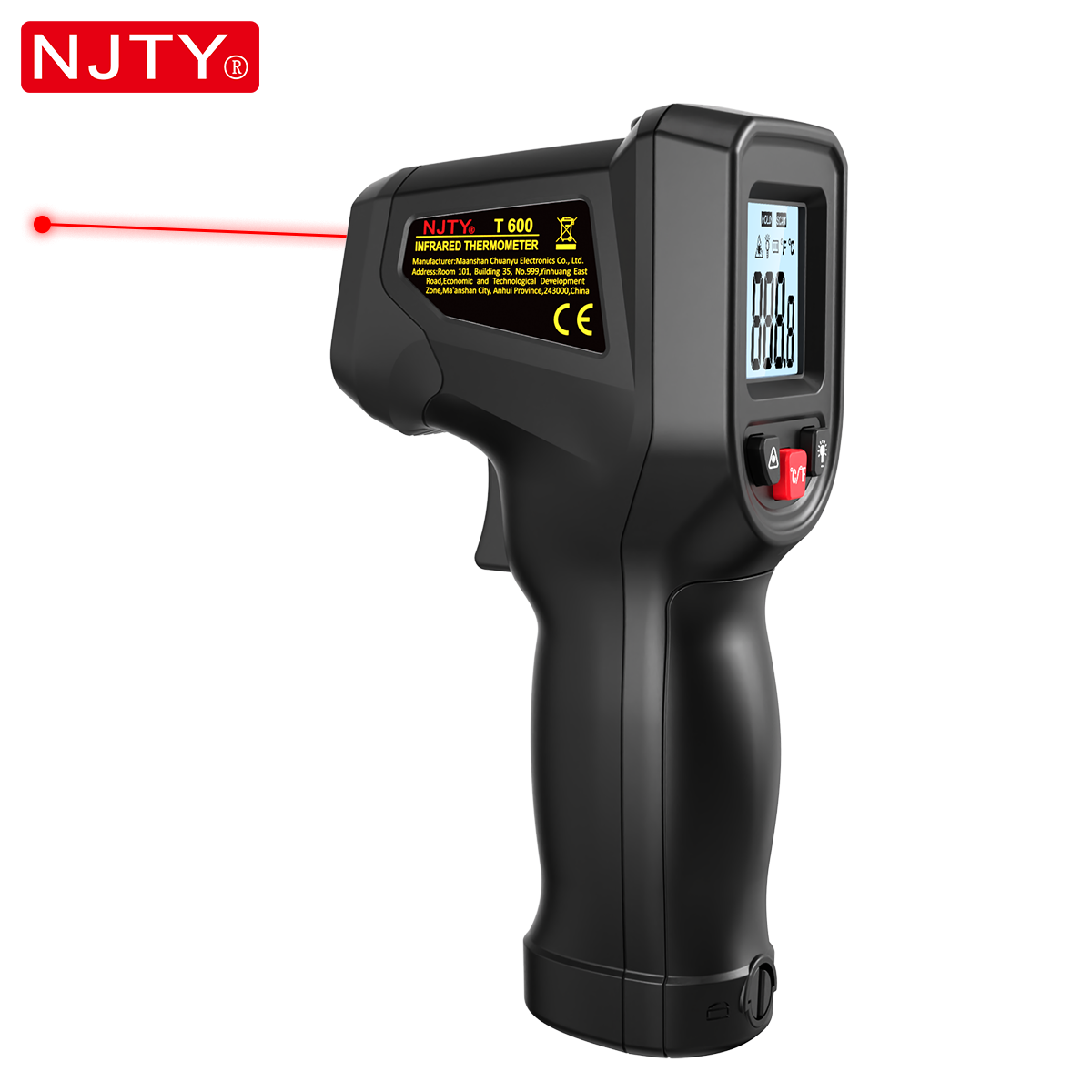 Industrial Laser Thermometer Gun - NJTY T600 Infrarot-Thermometerpistole, berührungslos -58 °