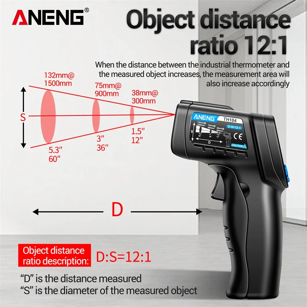 ANENG TH104 Infrarot-Handtempe – Industrial Laser Thermometer Gun Bewertung und Preis